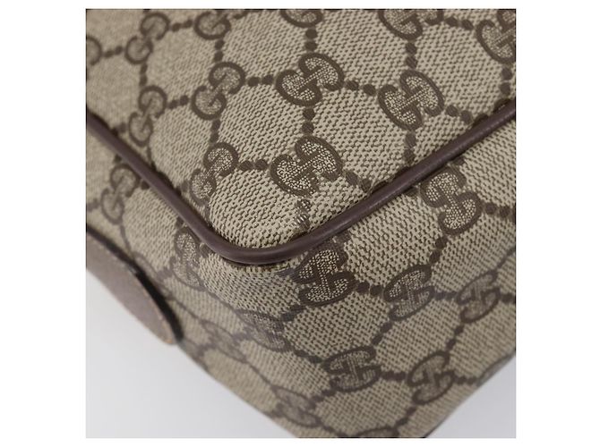 Borsa a tracolla GUCCI GG Supreme PVC Beige Gold Auth 206766 D'oro - vista 16