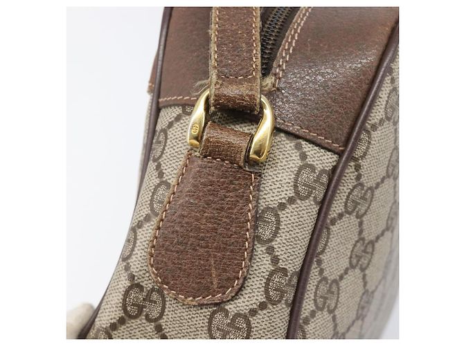 Borsa a tracolla GUCCI GG Supreme PVC Beige Gold Auth 206766 D'oro - vista 19
