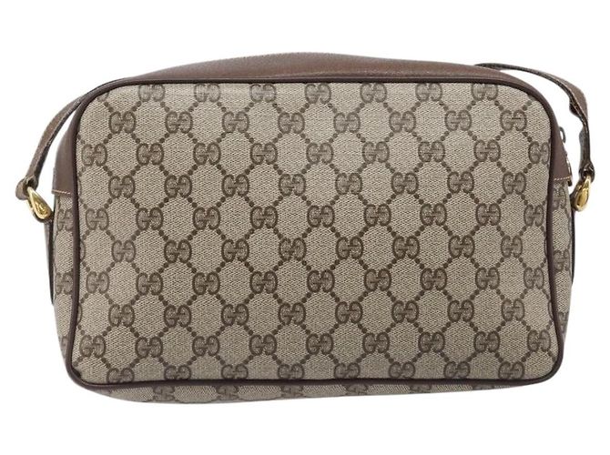 Borsa a tracolla GUCCI GG Supreme PVC Beige Gold Auth 206766 D'oro - vista 2