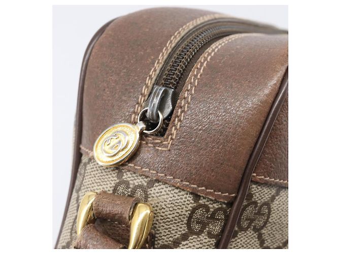 Borsa a tracolla GUCCI GG Supreme PVC Beige Gold Auth 206766 D'oro - vista 21