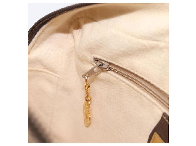 Borsa a tracolla GUCCI GG Supreme PVC Beige Gold Auth 206766 D'oro - vista 26