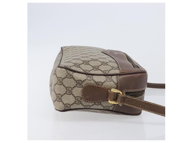 Borsa a tracolla GUCCI GG Supreme PVC Beige Gold Auth 206766 D'oro - vista 3