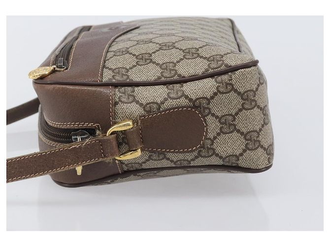 Borsa a tracolla GUCCI GG Supreme PVC Beige Gold Auth 206766 D'oro - vista 4