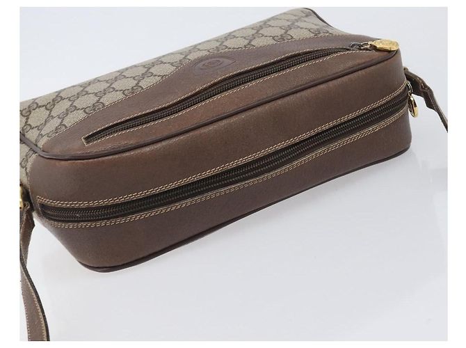 Borsa a tracolla GUCCI GG Supreme PVC Beige Gold Auth 206766 D'oro - vista 6