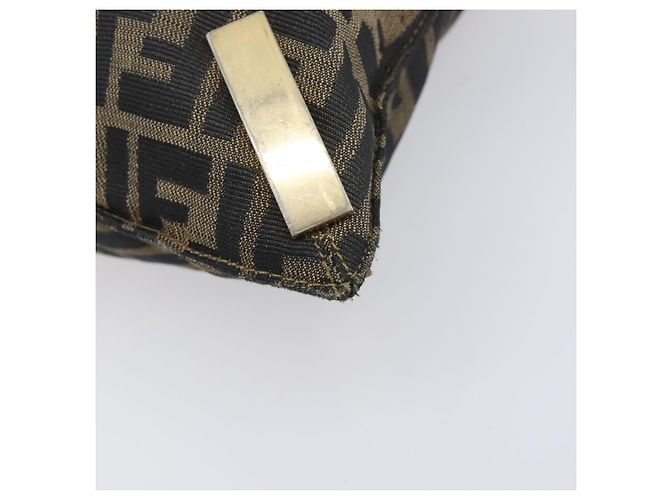 Borsa Tote FENDI Zucca Canvas Marrone Tono Oro Auth 206681 - vista 15