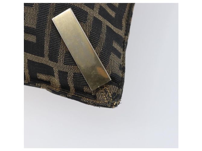 Borsa Tote FENDI Zucca Canvas Marrone Tono Oro Auth 206681 - vista 17