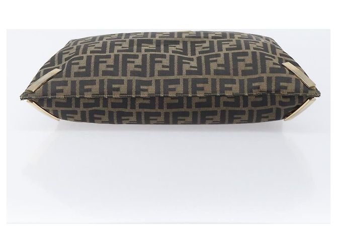 Borsa Tote FENDI Zucca Canvas Marrone Tono Oro Auth 206681 - vista 5