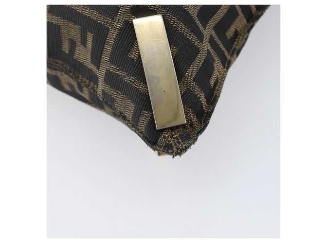 Borsa Tote FENDI Zucca Canvas Marrone Tono Oro Auth 206681 - vista 9