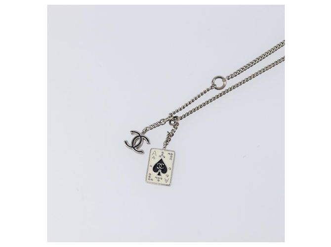 Collana CHANEL metallo Silver CC Auth 205469M Argento - vista 11