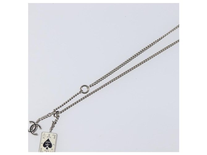 Collana CHANEL metallo Silver CC Auth 205469M Argento - vista 12
