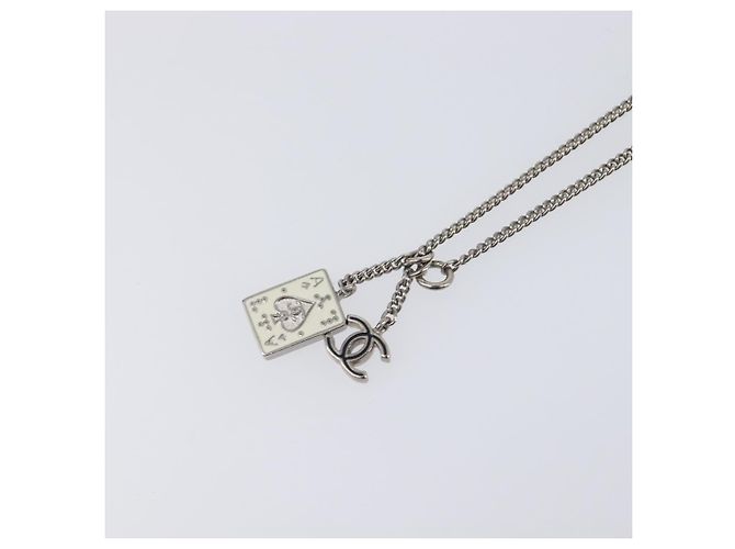 Collana CHANEL metallo Silver CC Auth 205469M Argento - vista 3