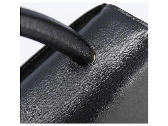 Autre Marque Bolsa de mão Saint Laurent em couro preto e dourado Auth 205065A - vista 10