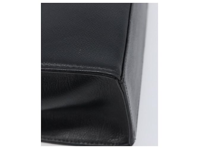 Autre Marque Bolsa de mão Saint Laurent em couro preto e dourado Auth 205065A - vista 14