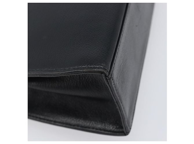 Autre Marque Bolsa de mão Saint Laurent em couro preto e dourado Auth 205065A - vista 16