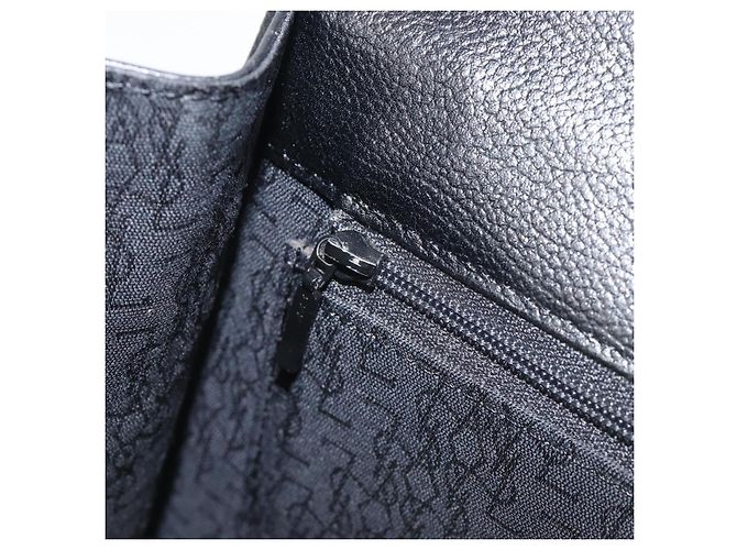 Autre Marque Bolsa de mão Saint Laurent em couro preto e dourado Auth 205065A - vista 20