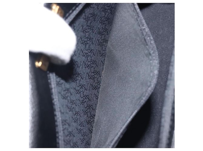 Autre Marque Bolsa de mão Saint Laurent em couro preto e dourado Auth 205065A - vista 21