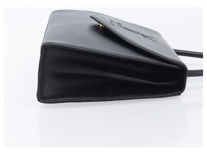 Autre Marque Bolsa de mão Saint Laurent em couro preto e dourado Auth 205065A - vista 3