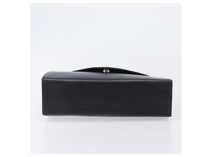 Autre Marque Bolsa de mão Saint Laurent em couro preto e dourado Auth 205065A - vista 5