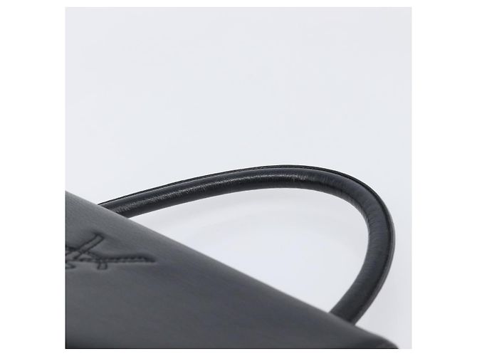 Autre Marque Bolsa de mão Saint Laurent em couro preto e dourado Auth 205065A - vista 8