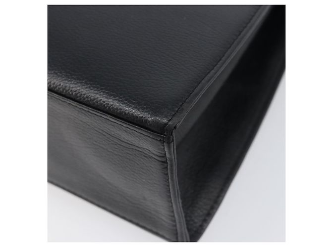 Autre Marque Bolsa de mão Saint Laurent em couro preto e dourado Auth 205065A - vista 9