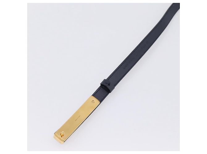 Cintura Christian Dior in pelle 39.4" 85 Nero Oro Auth 206942M - vista 10