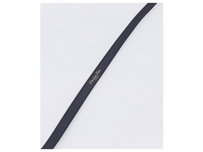 Cintura Christian Dior in pelle 39.4" 85 Nero Oro Auth 206942M - vista 14