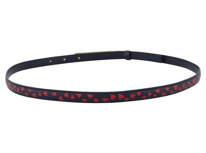 Cintura Christian Dior in pelle 39.4" 85 Nero Oro Auth 206942M - vista 2