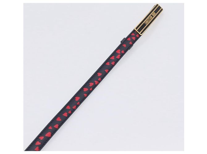 Cintura Christian Dior in pelle 39.4" 85 Nero Oro Auth 206942M - vista 7