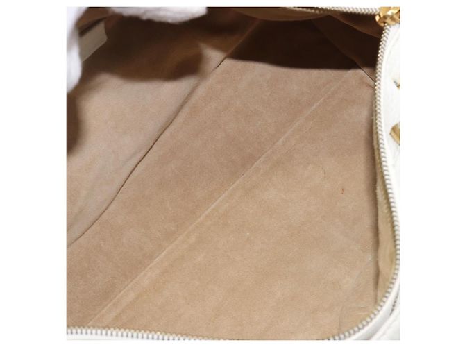 Céline Bolso de mano CELINE Cuero Blanco Oro Auth 205212A Dorado - vista 11