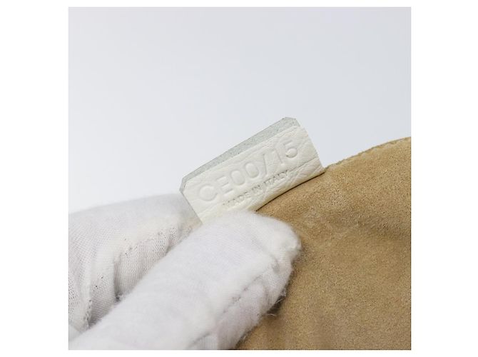 Céline Bolso de mano CELINE Cuero Blanco Oro Auth 205212A Dorado - vista 12