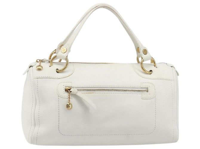 Céline Bolso de mano CELINE Cuero Blanco Oro Auth 205212A Dorado - vista 13