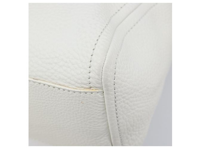 Céline Bolso de mano CELINE Cuero Blanco Oro Auth 205212A Dorado - vista 17