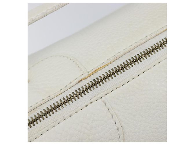 Céline Bolso de mano CELINE Cuero Blanco Oro Auth 205212A Dorado - vista 22