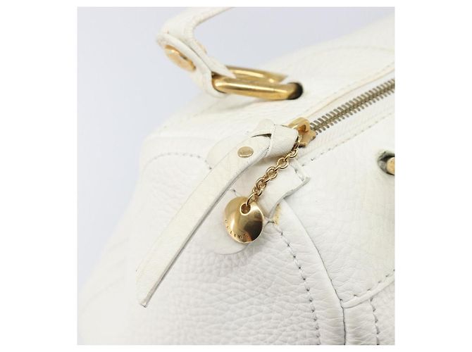 Céline Bolso de mano CELINE Cuero Blanco Oro Auth 205212A Dorado - vista 23