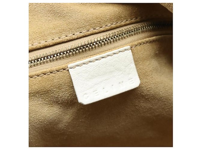 Céline Bolso de mano CELINE Cuero Blanco Oro Auth 205212A Dorado - vista 24