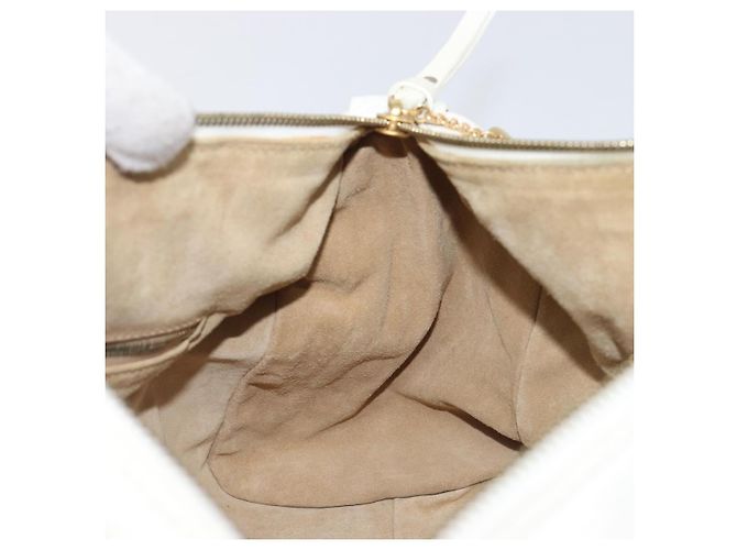 Céline Bolso de mano CELINE Cuero Blanco Oro Auth 205212A Dorado - vista 25