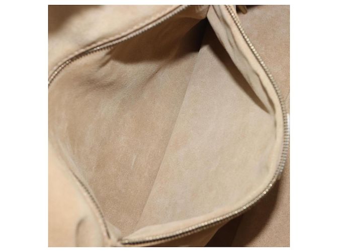 Céline Bolso de mano CELINE Cuero Blanco Oro Auth 205212A Dorado - vista 28
