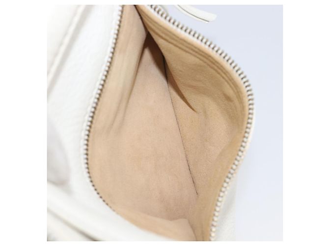 Céline Bolso de mano CELINE Cuero Blanco Oro Auth 205212A Dorado - vista 29