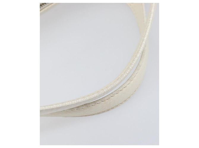 Céline Bolso de mano CELINE Cuero Blanco Oro Auth 205212A Dorado - vista 8