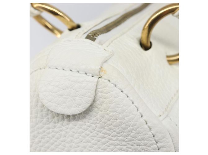 Céline Bolso de mano CELINE Cuero Blanco Oro Auth 205212A Dorado - vista 9