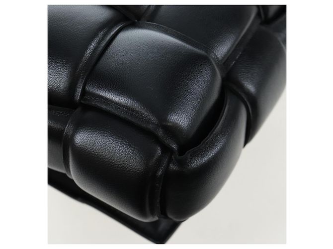 Bottega Veneta Bolsa Cassette Acolchoada MAXI INTRECCIATO Couro Preto Auth BA16053V - vista 18
