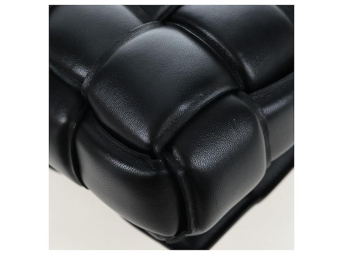 Bottega Veneta Bolsa Cassette Acolchoada MAXI INTRECCIATO Couro Preto Auth BA16053V - vista 19
