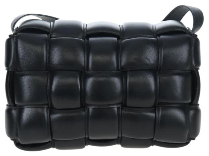 Bottega Veneta Bolsa Cassette Acolchoada MAXI INTRECCIATO Couro Preto Auth BA16053V - vista 2