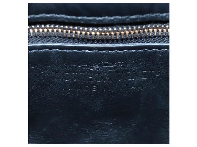 Bottega Veneta Bolsa Cassette Acolchoada MAXI INTRECCIATO Couro Preto Auth BA16053V - vista 23