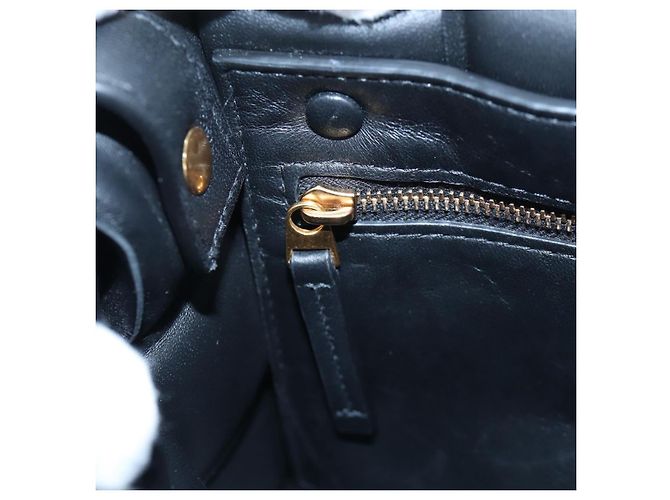 Bottega Veneta Bolsa Cassette Acolchoada MAXI INTRECCIATO Couro Preto Auth BA16053V - vista 26