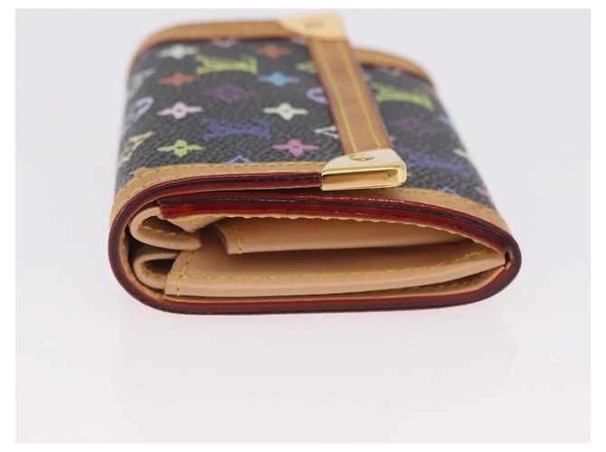LOUIS VUITTON Monogram Multicolor Porte Monnaie Pla Black M92656 LV Auth 206901 - view 4