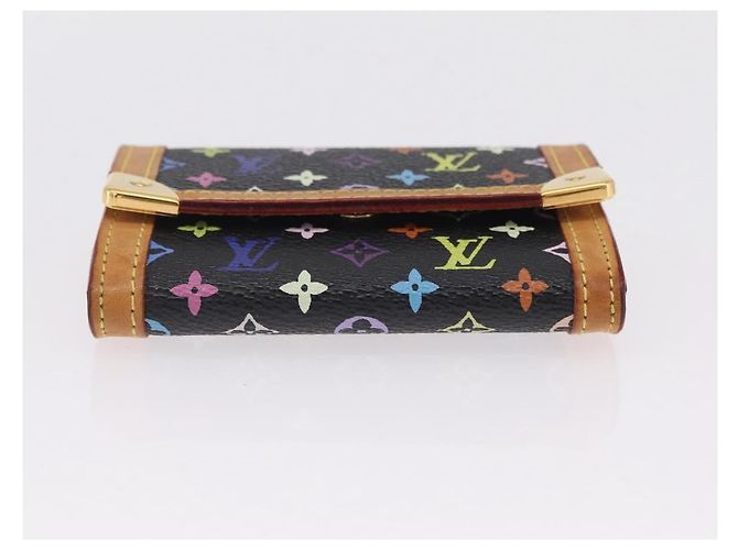 LOUIS VUITTON Monogram Multicolor Porte Monnaie Pla Black M92656 LV Auth 206901 - view 6