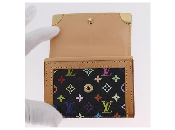 LOUIS VUITTON Monogram Multicolor Porte Monnaie Pla Black M92656 LV Auth 206901 - view 8
