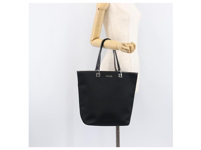 Borsa Tote GUCCI Nylon Nero Argento 002 1098 Auth BA16099 - vista 25