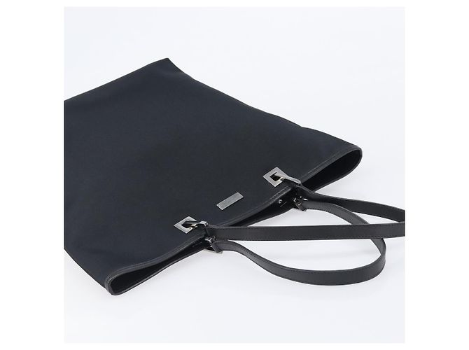 Borsa Tote GUCCI Nylon Nero Argento 002 1098 Auth BA16099 - vista 6